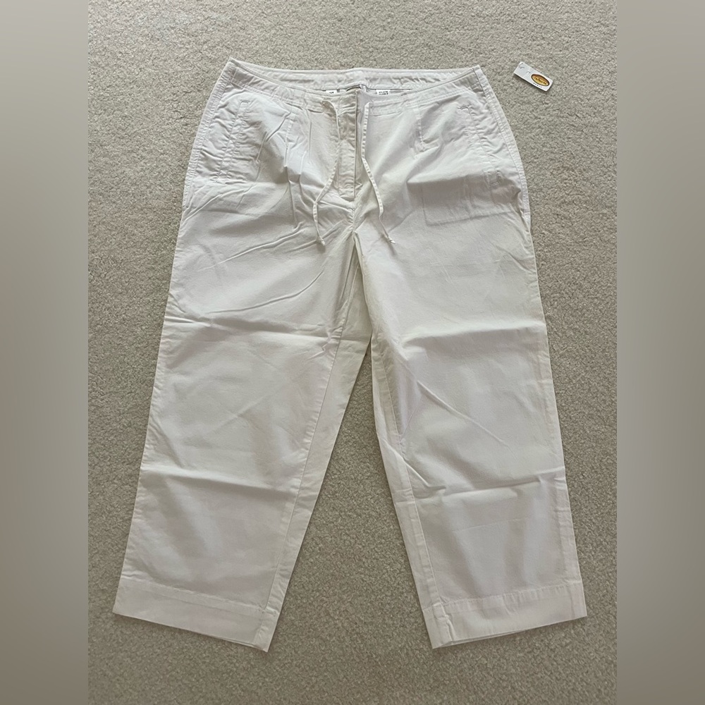 Talbots white stretch cotton pants - size 14 W